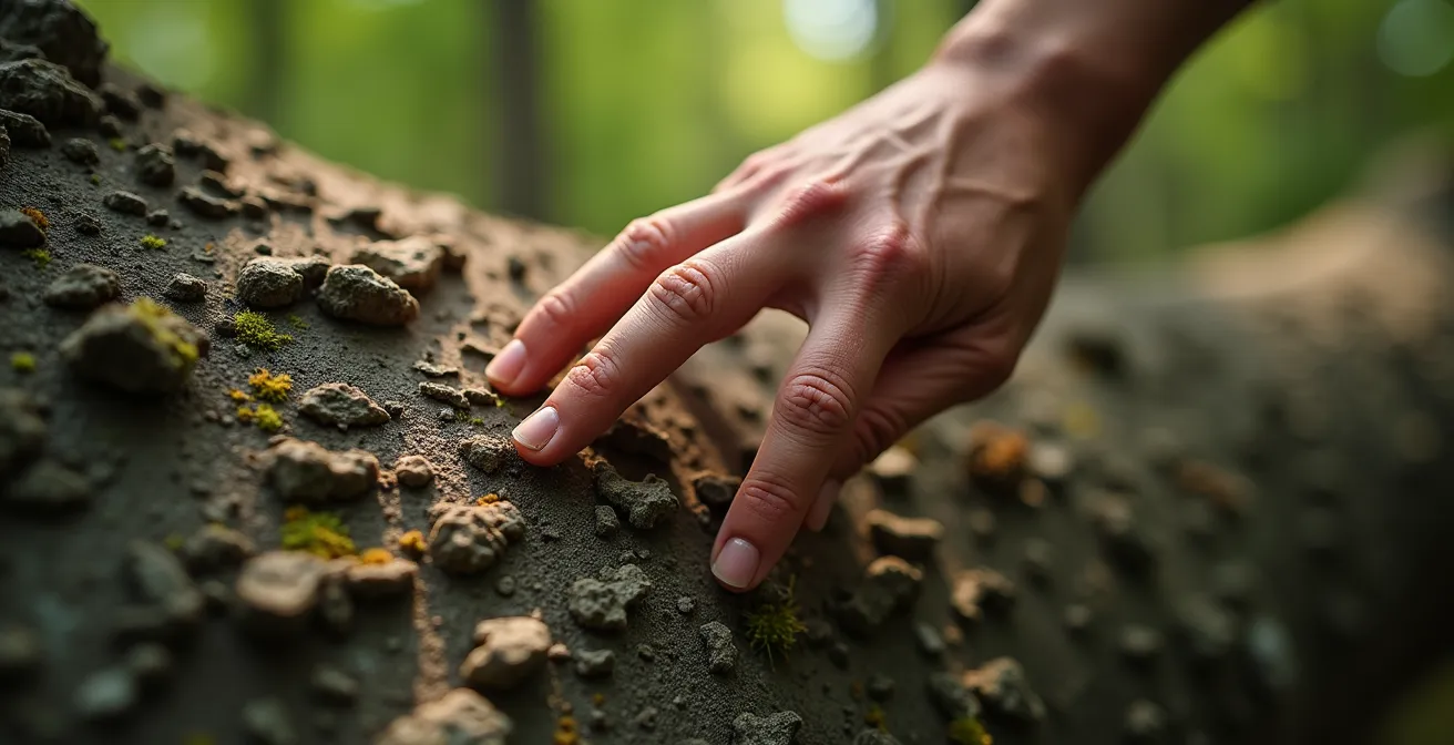 Person genießt Waldspaziergang als digitale Auszeit