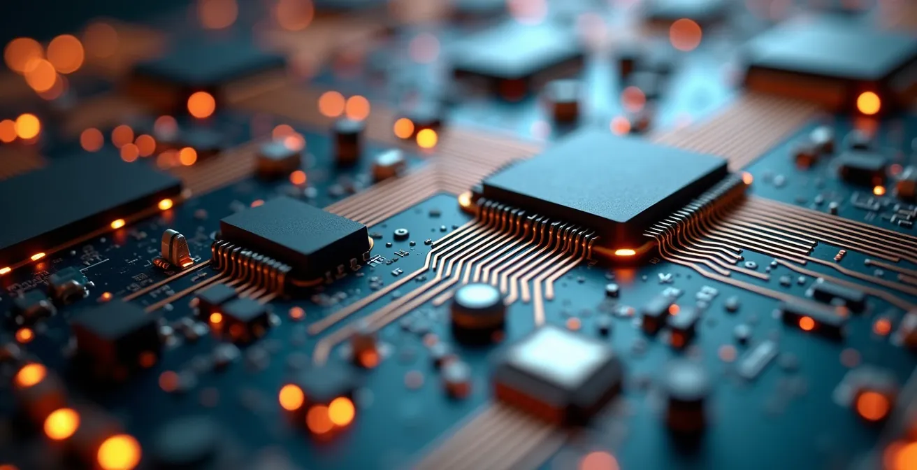 Makroaufnahme von IoT-Sensoren in modernen Haushaltsgeräten