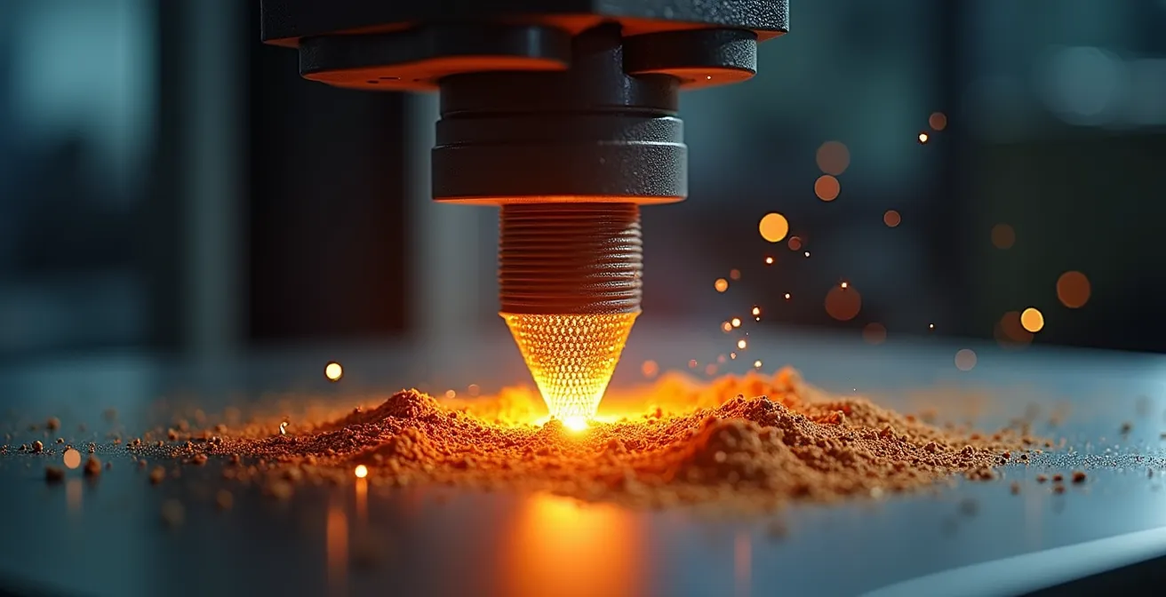 3D-Drucker fertigt komplexe Metallteile in einer deutschen Produktionshalle