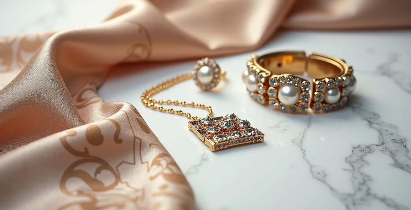 Verwandlung eines schlichten Kleides durch elegante Accessoires