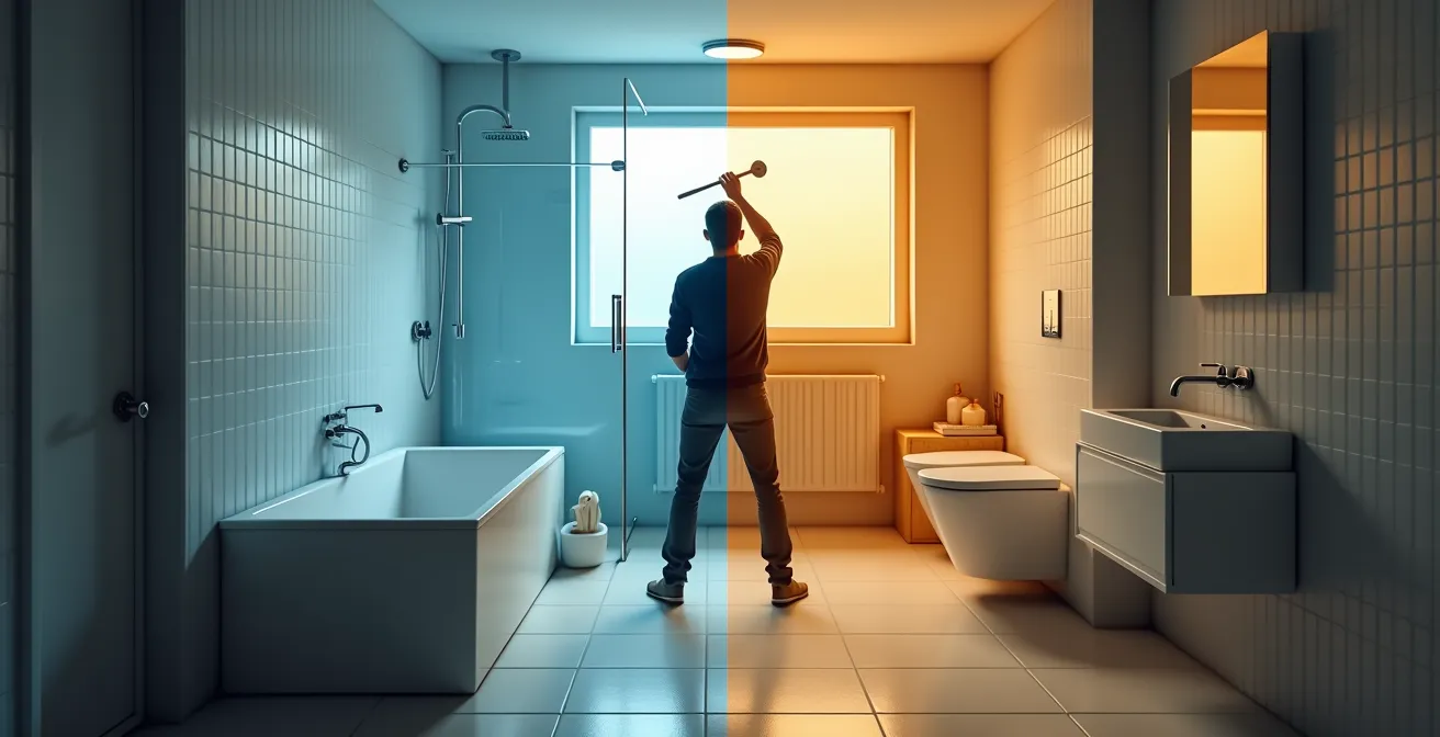 Visualisierung der Schutzbereiche und IP-Schutzklassen im deutschen Badezimmer