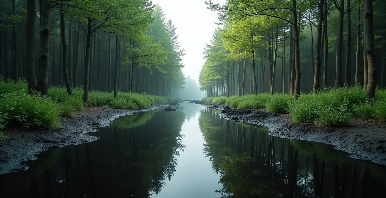 Best-in-Class-Paradox: Ölkonzern in grünem Fonds visualisiert