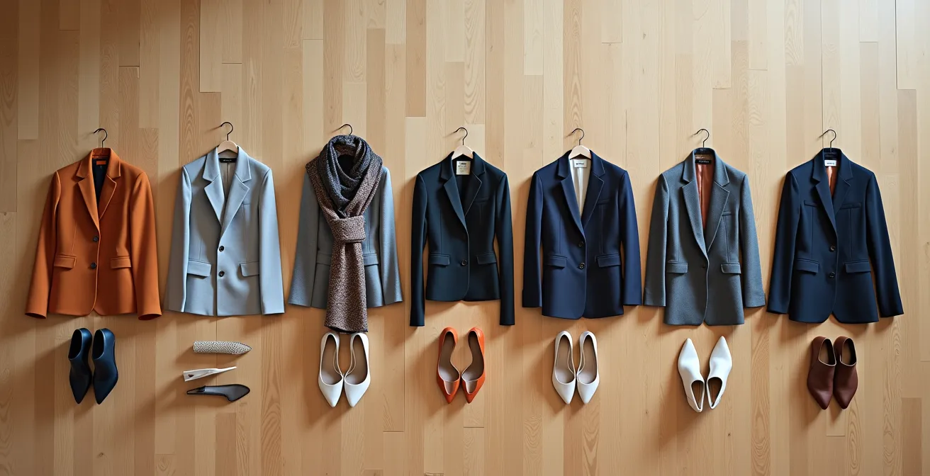 Minimalistisch organisierte Capsule Wardrobe mit 40 ausgewählten Teilen