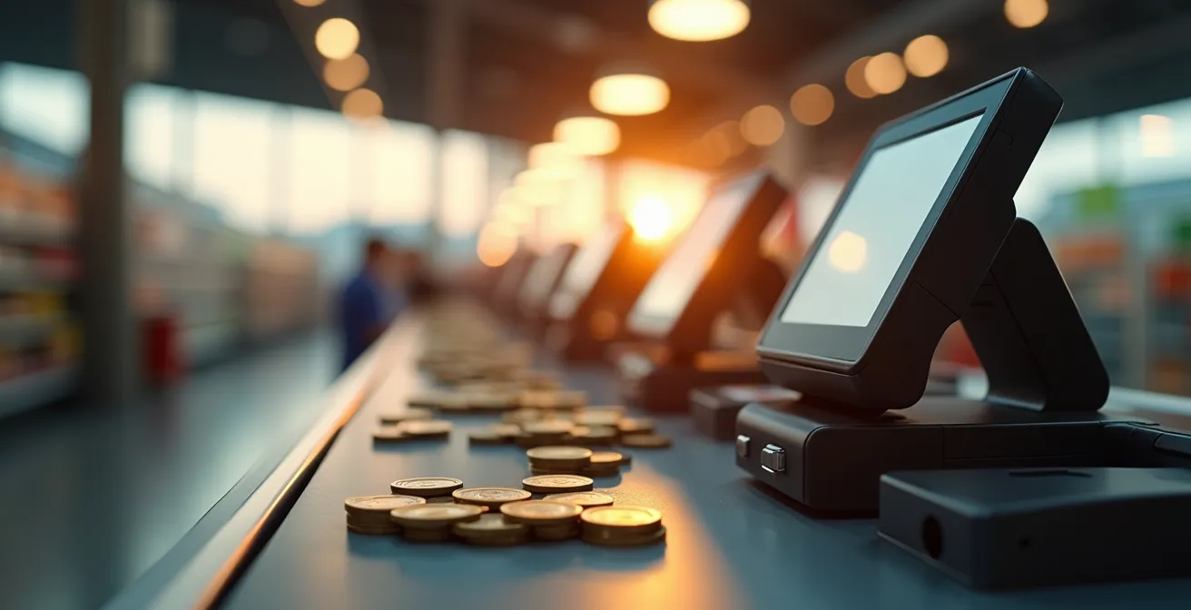 Cashback-Funktion im Supermarkt für geplante Trinkgeldstrategie