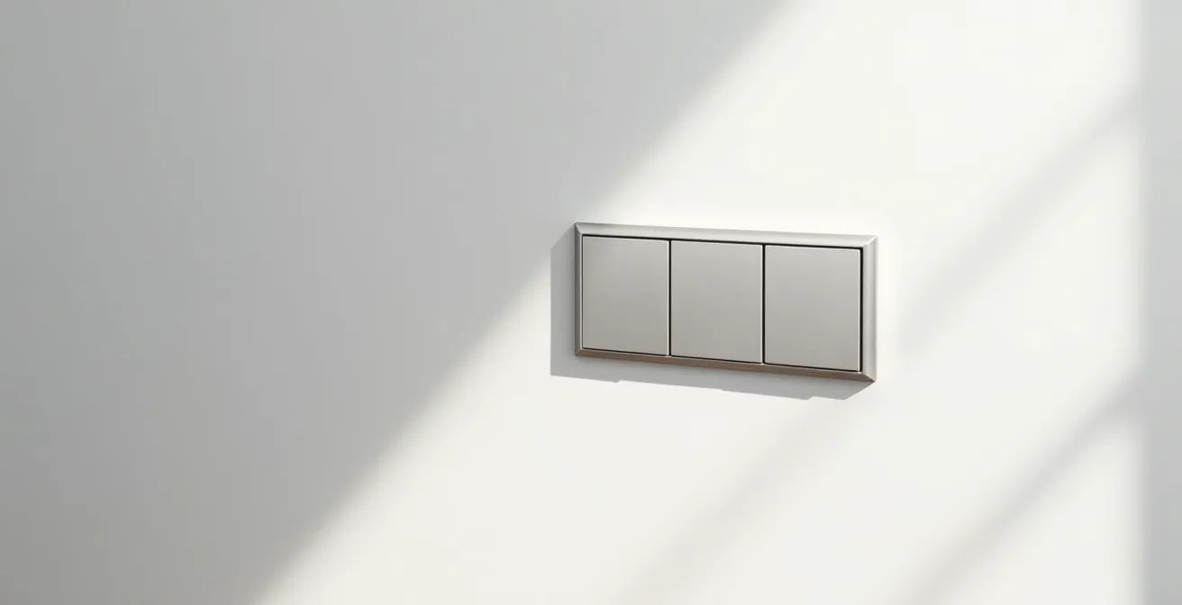 Moderne Elektroplanung mit Design-Schalterprogramm im Wohnzimmer