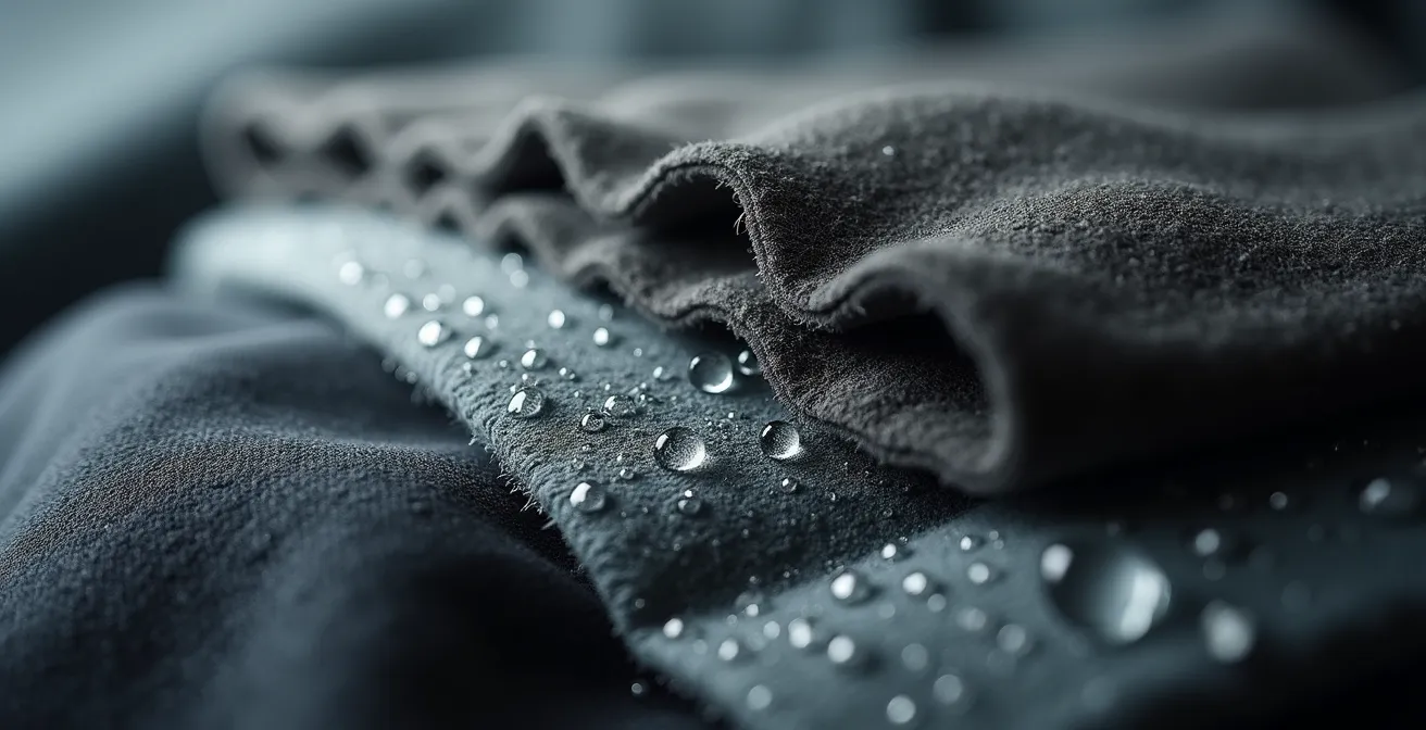 Drei-Schichten-System für wechselhaftes deutsches Wetter mit verschiedenen Materialien