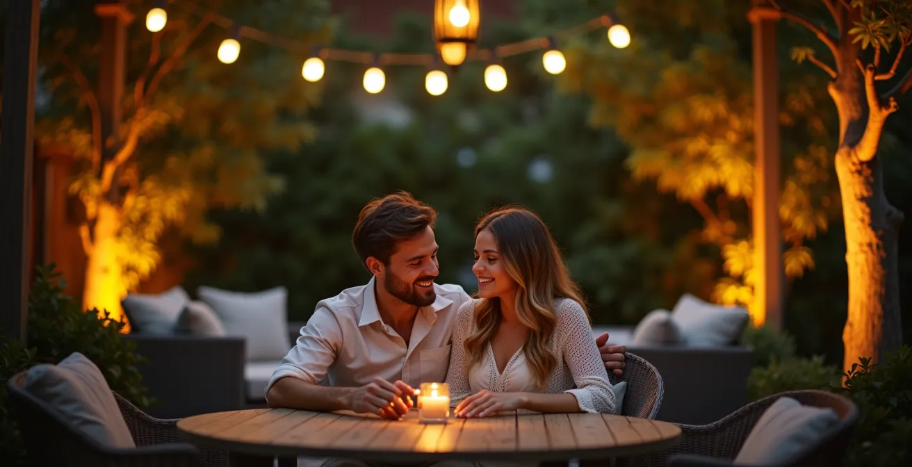 Gartenbeleuchtung mit verschiedenen Lichtzonen für gemütliche Bereiche