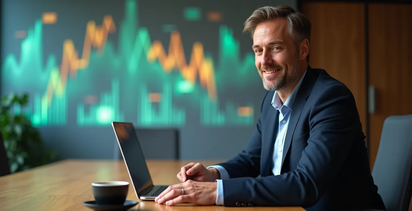 Modernes Management-Dashboard mit Geschäftskennzahlen und Datenvisualisierungen