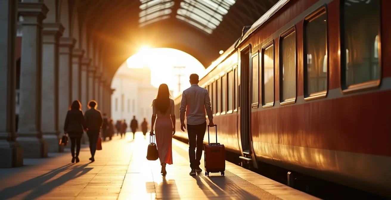 Nachtzugreisende kommen am Morgen in Venedig Santa Lucia an