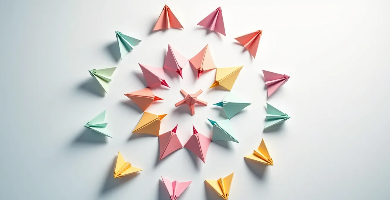 Abstrakte Darstellung von Datenweitergabe durch mehrere Kanäle