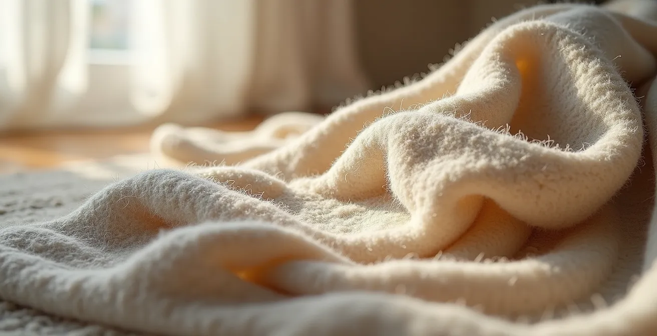 Altbauwohnung mit dicken Teppichen und schweren Vorhängen für Akustik und Gemütlichkeit