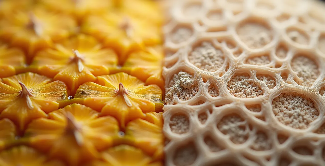 Vergleich von veganen Lederalternativen aus Ananas und Pilzmyzel